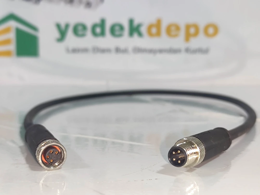 KV04S1-GE/GE-00,5 ( 60 cm Veri Kablosu, 4 Pin Erkek - Dişi M8 )