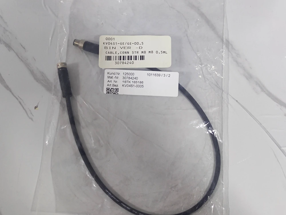 KV04S1-GE/GE-00,5 ( 60 cm Veri Kablosu, 4 Pin Erkek - Dişi M8 )