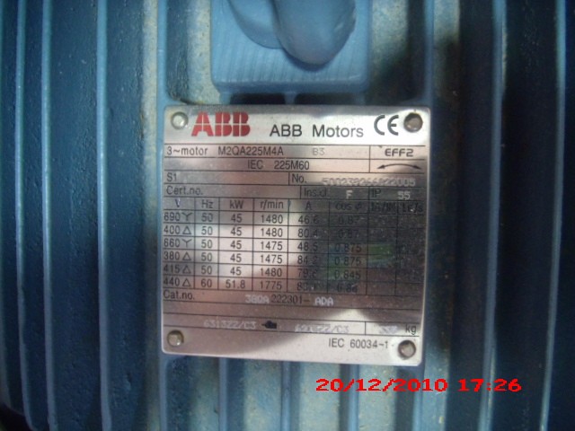 MOTOR 45 KW 1480 DEVİR ABB 3GQA222301 (M2QA225M4A)